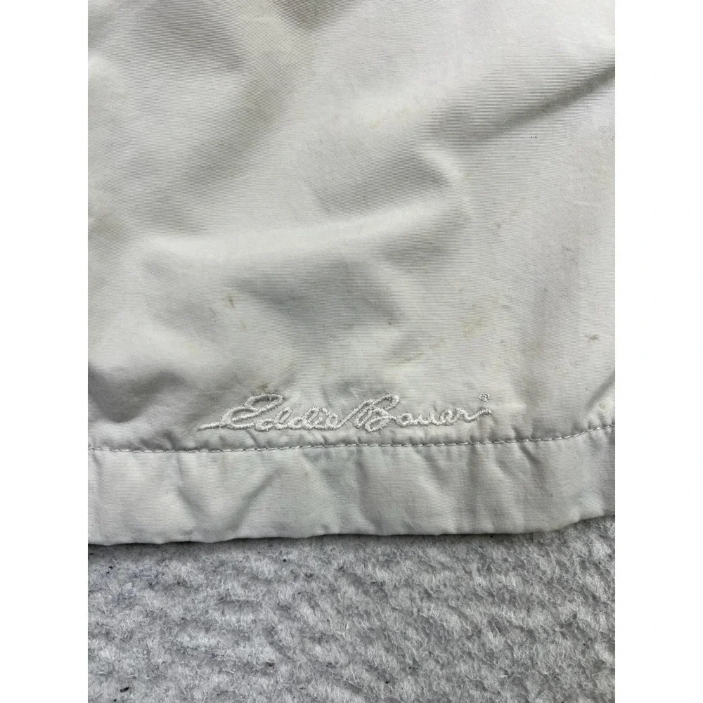 Eddie‎ Bauer Coat Womens Tall Medium White Polartec Lined Hooded Parka Insulated